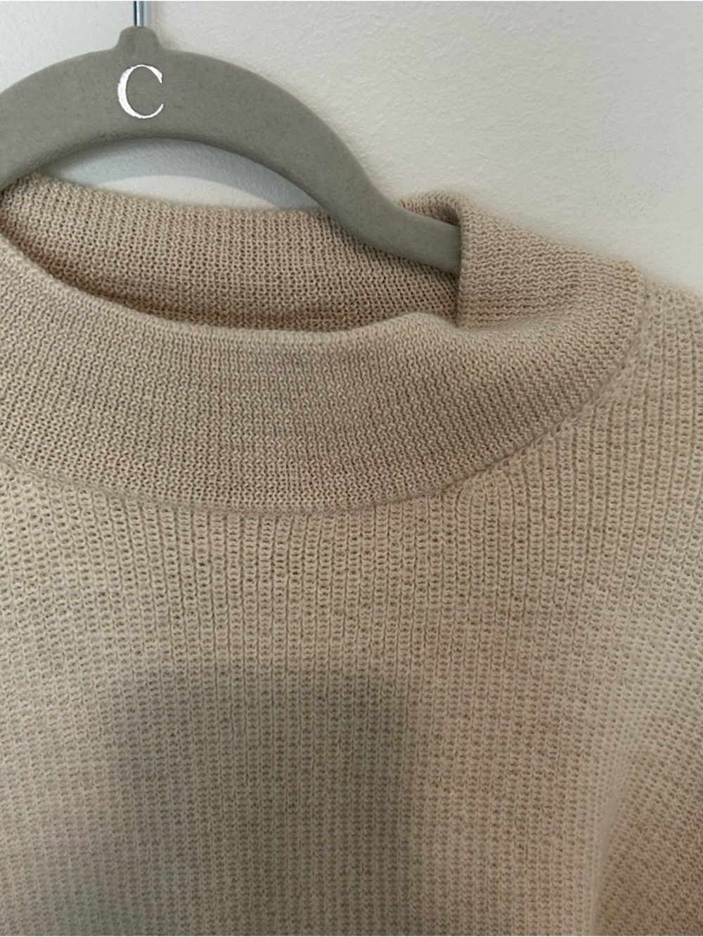 Jungle Folk Helo Cropped Alpaca Knit Sweater Cream/Ivory Small - Picture 3 of 6